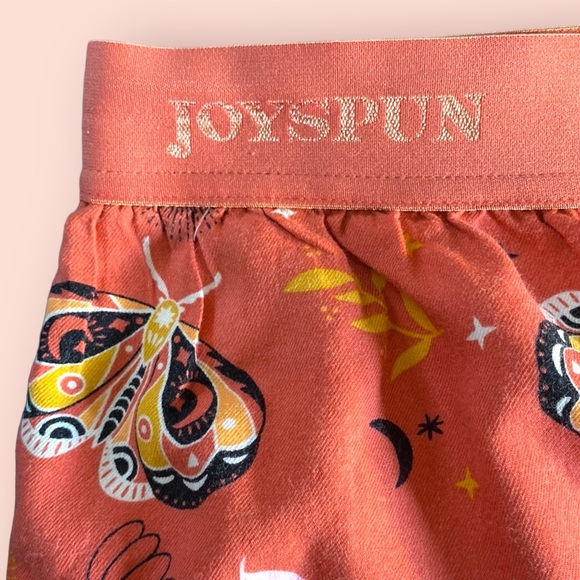 JOYSPUN Orange Moth Print Pajama Shorts, Size S. - Picture 6 of 13